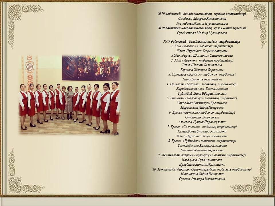 Балабақшамыздың педагогтары