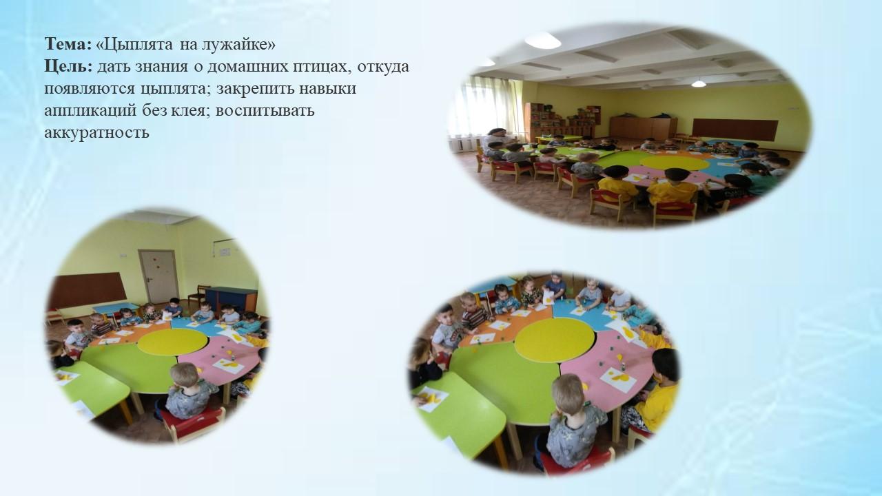 Тема: Цыплята на лужайке