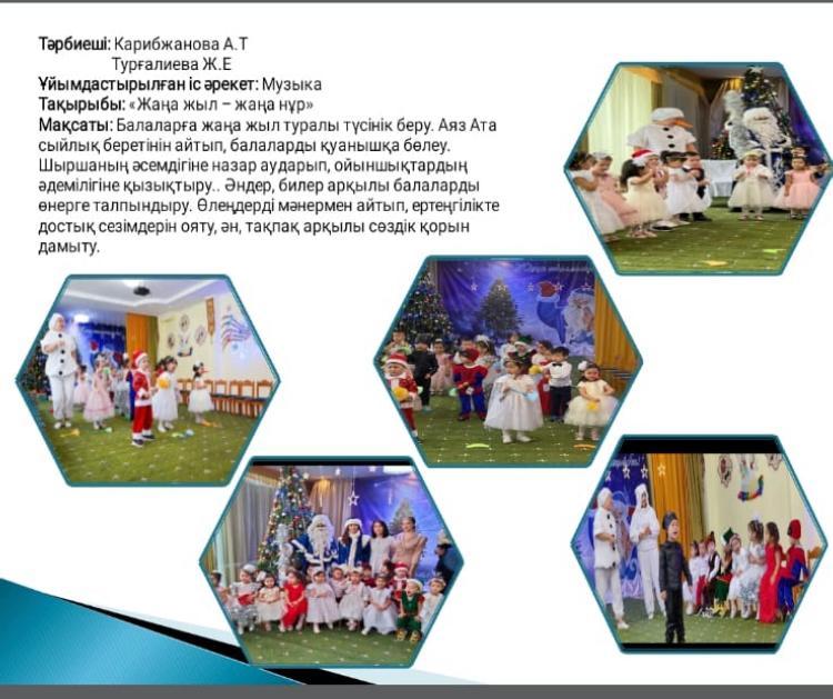 "Балапан" ортаңғы тобы. Ертеңгілік: " Жаңа жыл-жаңа нұр"